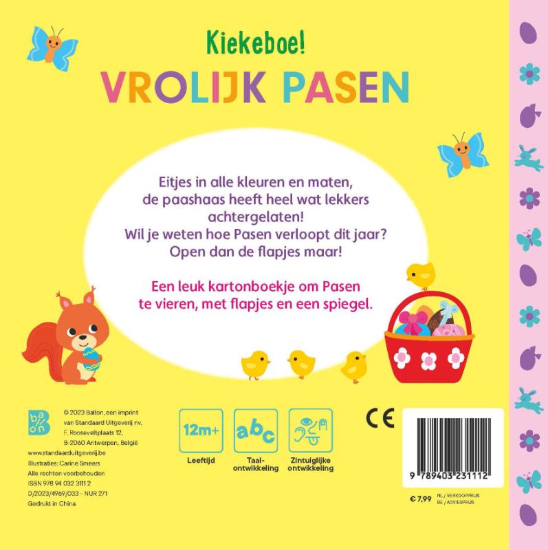 Achterkant van Flappenboek met spiegeltje Pasen