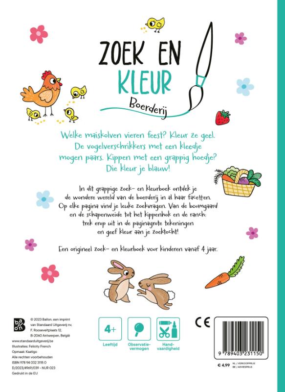 Achterkant van Zoek en kleur boerderij