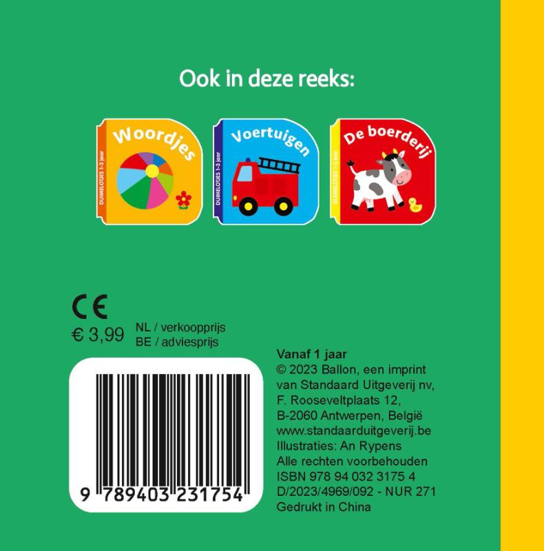 Achterkant van Duimelotjes Dieren