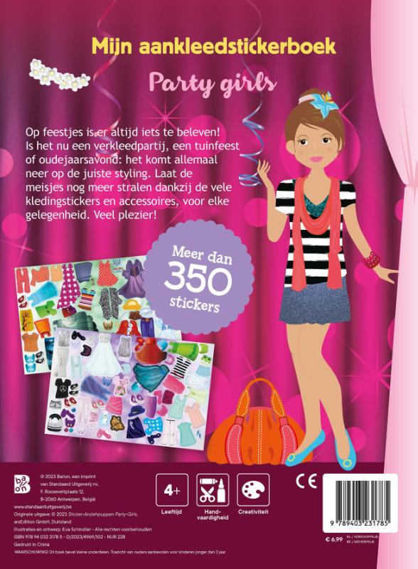 Achterkant van Mijn aankleedstickerboek: Party Girls