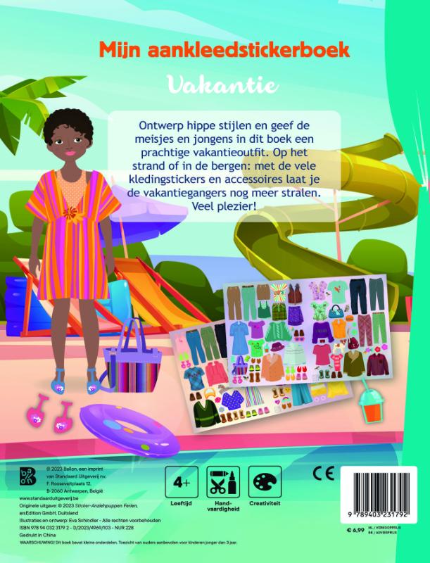 Achterkant van Mijn aankleedstickerboek: vakantie