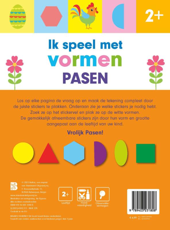 Achterkant van Ik speel met vormen Pasen