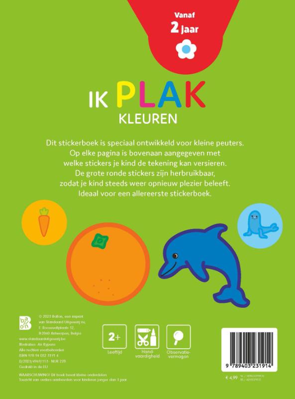 Achterkant van Ik plak - kleuren