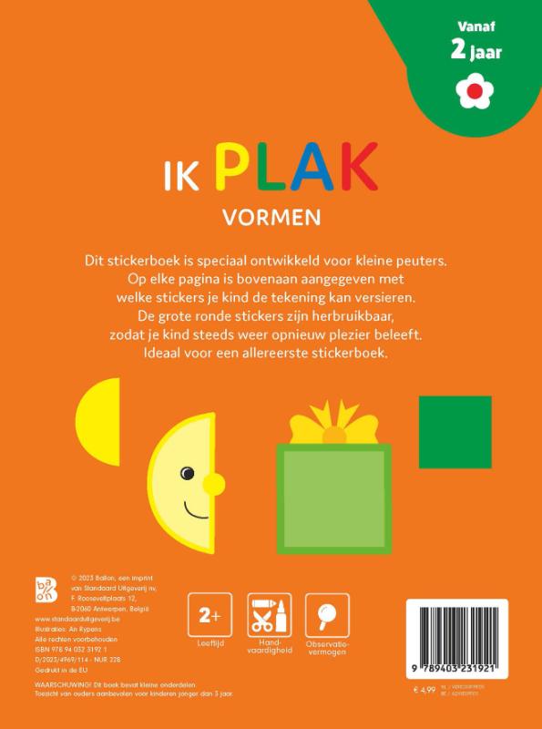 Achterkant van Ik plak - Vormen