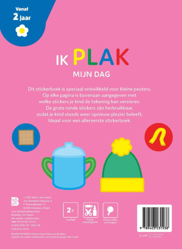 Achterkant van Ik plak - Mijn dag