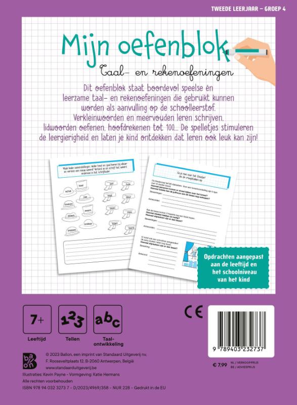 Achterkant van tweede leerjaar groep 4