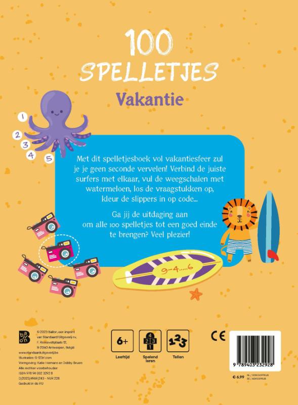 Achterkant van 100 spelletjes vakantie