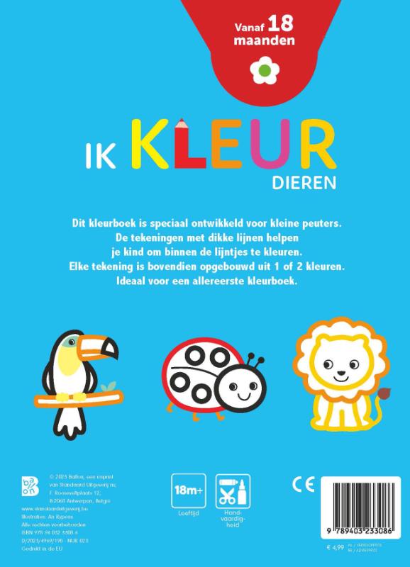 Achterkant van Ik kleur: Dieren