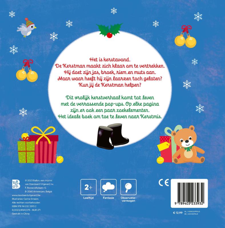 Achterkant van Dag kerstman
