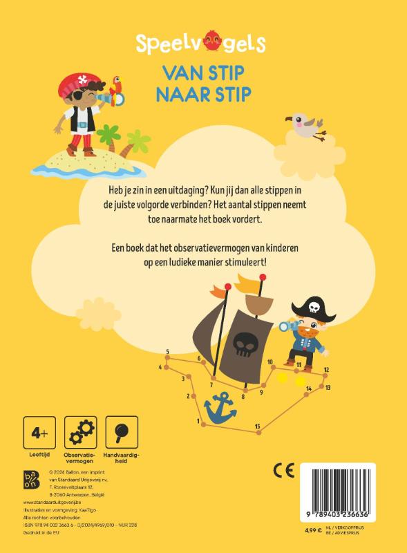 Achterkant van Van stip naar stip