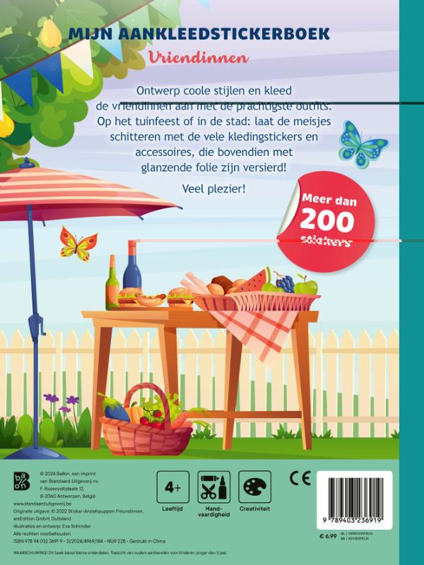 Achterkant van Mijn aankleedstickerboek: Vriendinnen