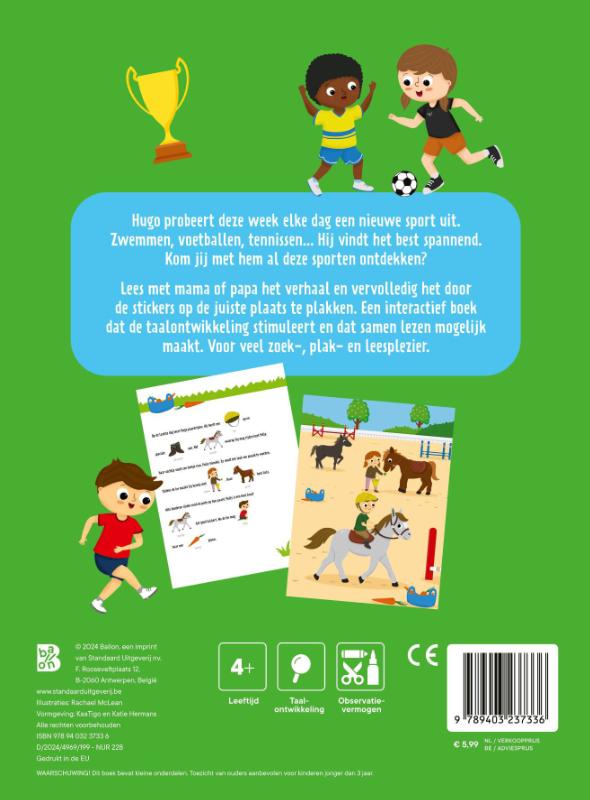 Achterkant van Sport je mee? Verhalenplakboek