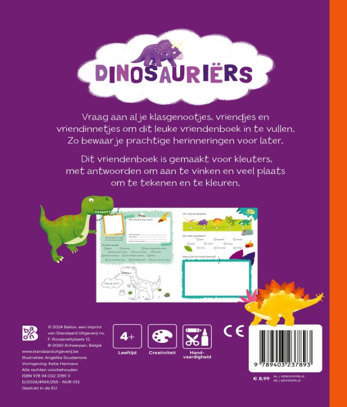 Achterkant van Mijn eerste vriendenboek: Dinosauriërs