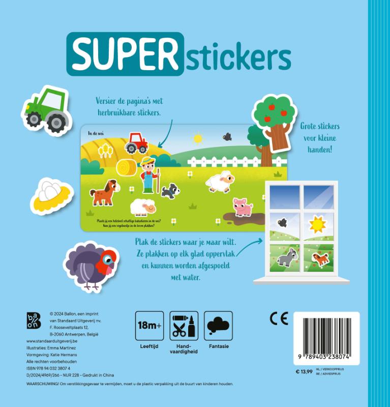 Achterkant van Superstickers: Boerderij