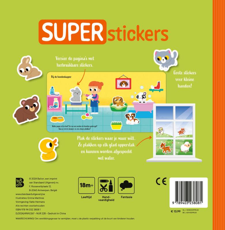 Achterkant van Superstickers: Babydieren