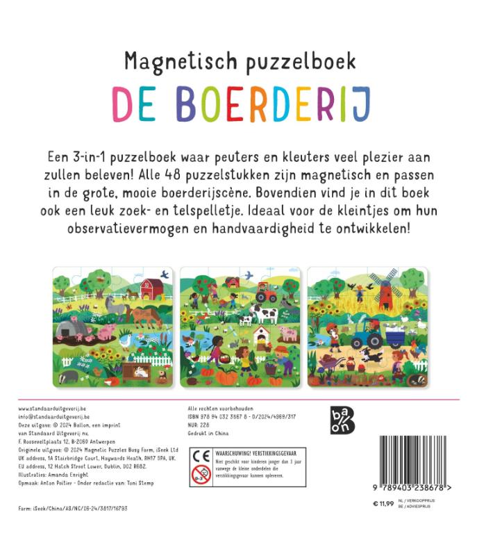 Achterkant van Magnetisch puzzelboek: De boerderij