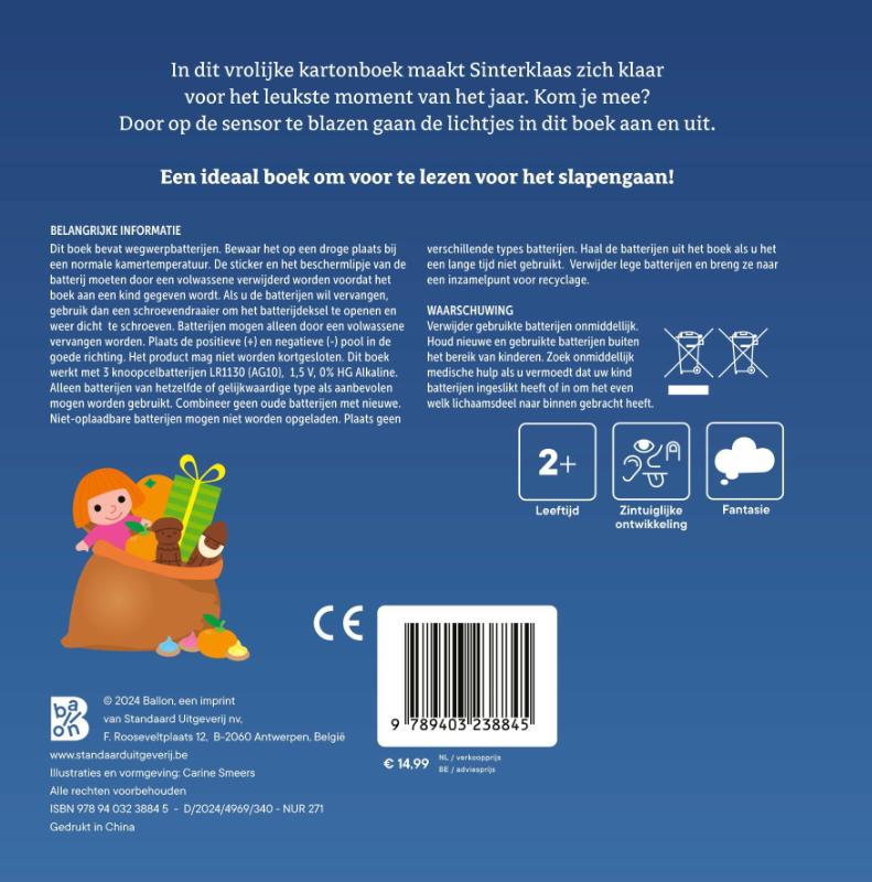 Achterkant van Mijn lichtjesboek: Sinterklaas