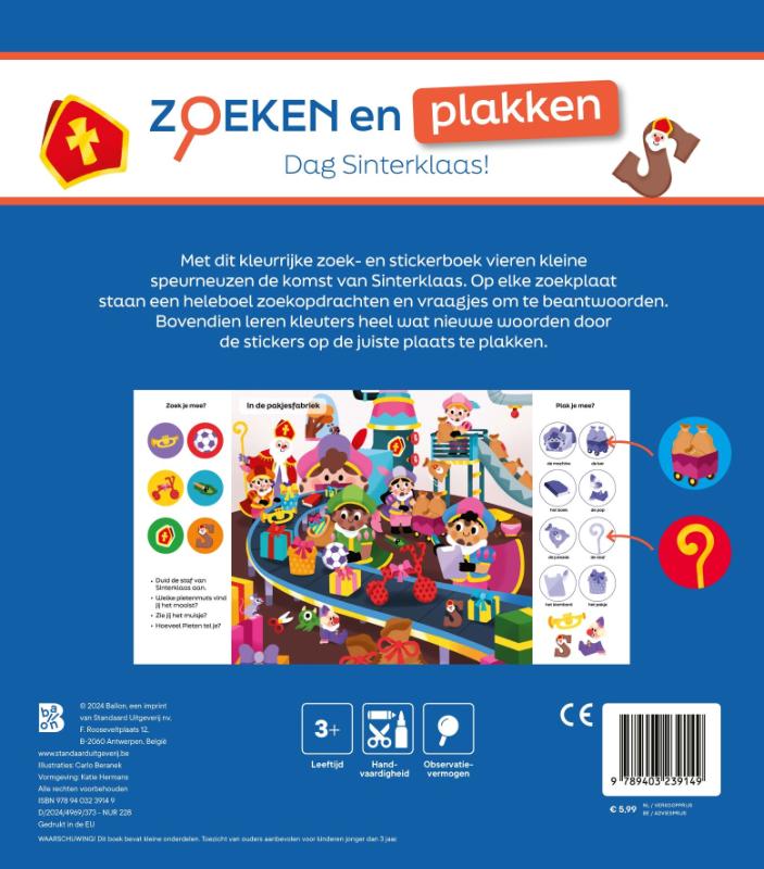 Achterkant van Zoeken en plakken: Dag Sinterklaas!