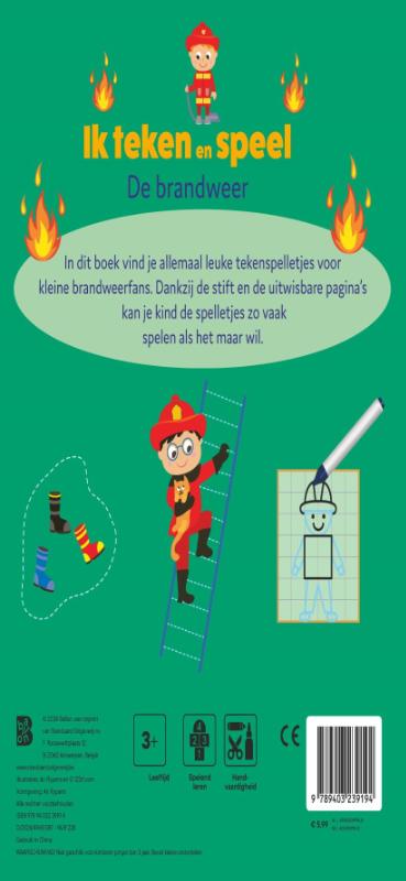 Achterkant van Ik teken en speel: brandweer