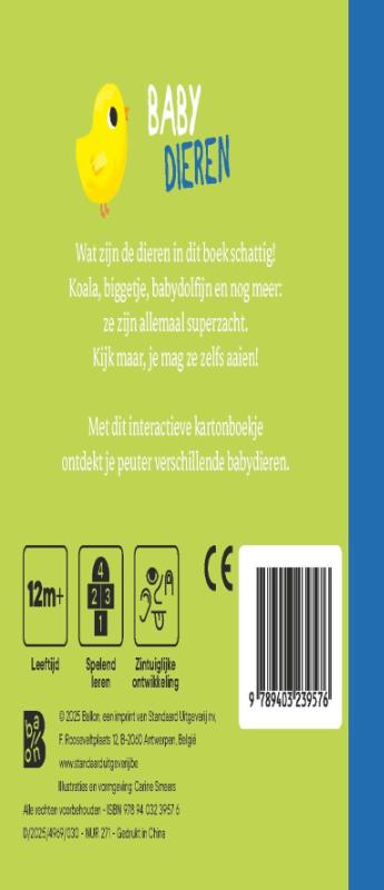 Achterkant van Mijn eerste voelboekje: Babydieren