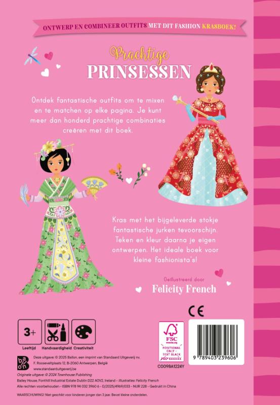 Achterkant van Kras & ontwerp: Prachtige prinsessen