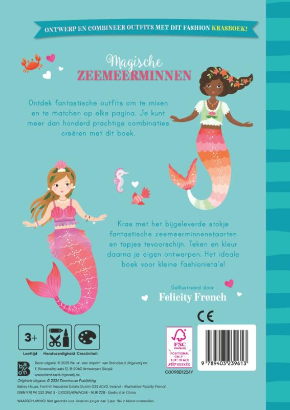 Achterkant van Kras & ontwerp: Magische zeemeerminnen