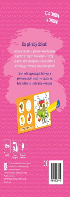 Achterkant van Kleuren met water voor de kleintjes: Pasen