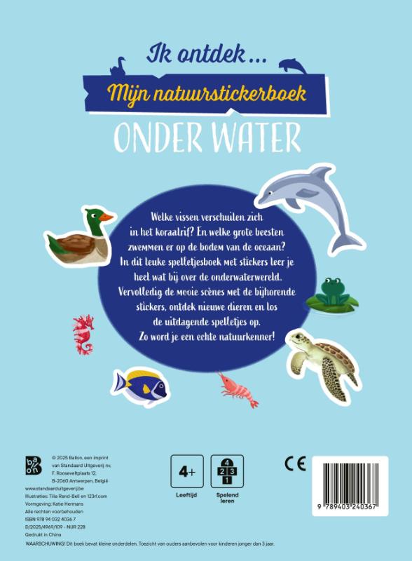 Achterkant van Ik ontdek: Mijn natuurstickerboek: Onder water