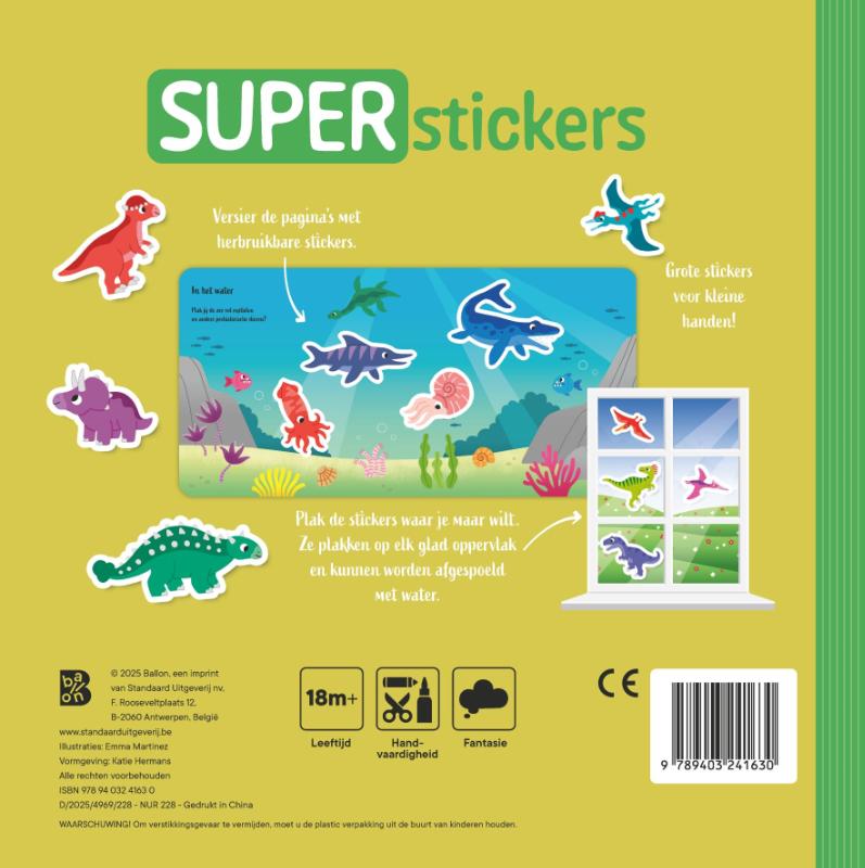 Achterkant van Superstickers: Dino's