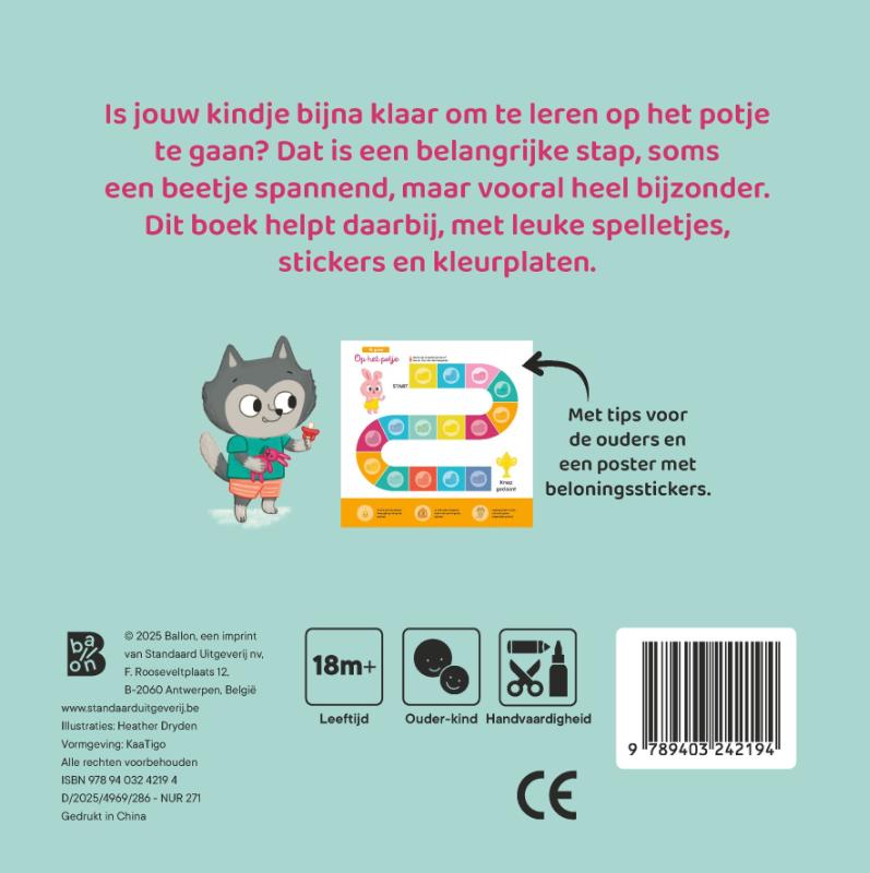 Achterkant van Ik groei: Op het potje Spelletjesboek
