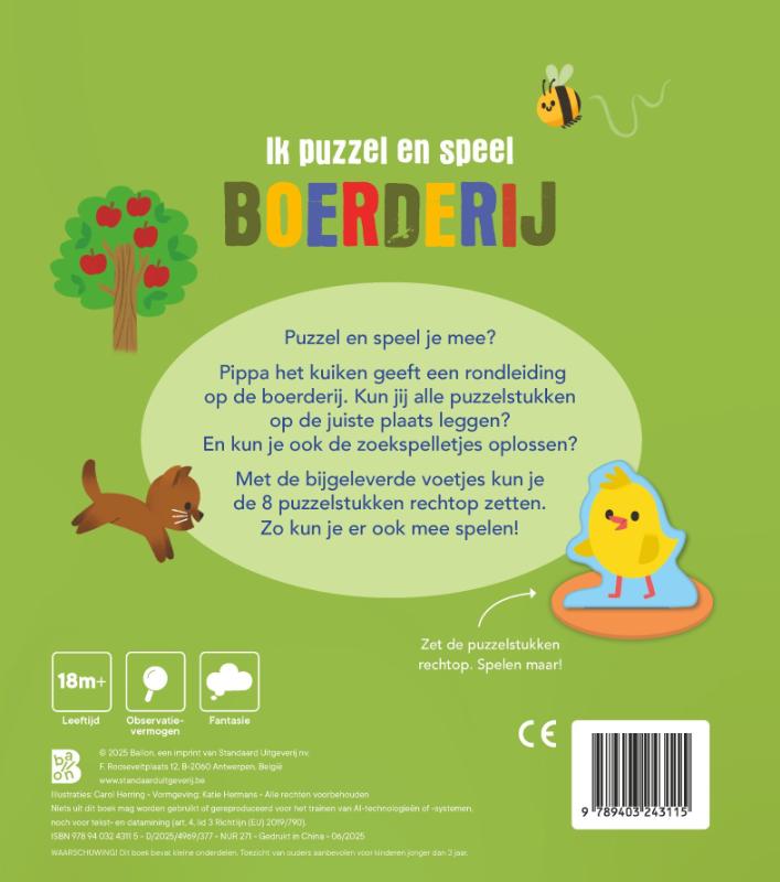 Achterkant van Ik puzzel en speel: Boerderij