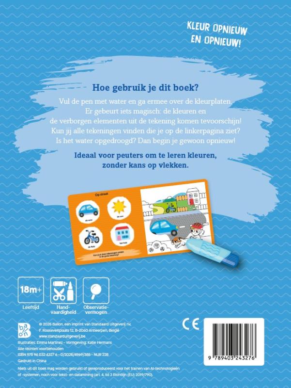 Achterkant van Kleuren met water voor de kleintjes: Eerste woordjes