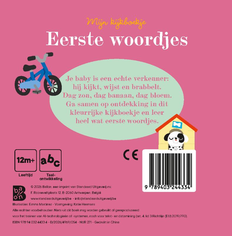 Achterkant van Mijn kijkboekje: Eerste woordjes