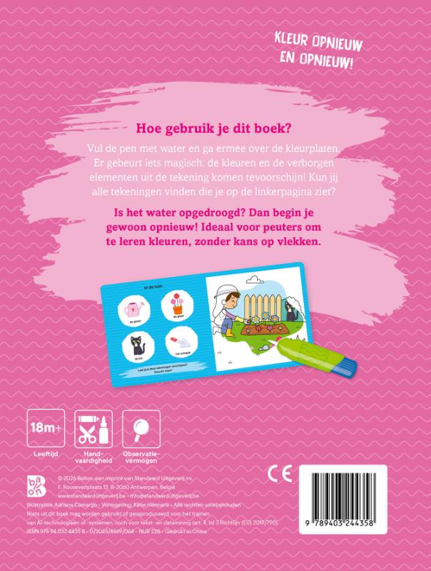 Achterkant van Kleuren met water voor de kleintjes: Lente