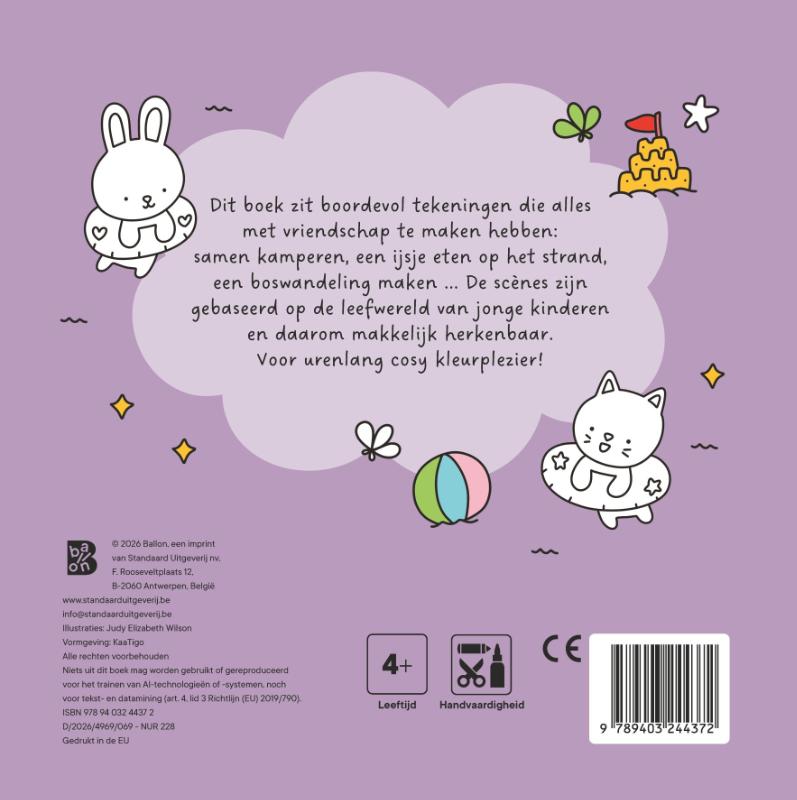 Achterkant van Cosy kleurboek: Leuke vriendjes