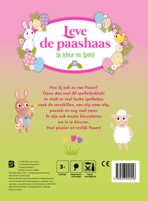 Achterkant van Leve de paashaas