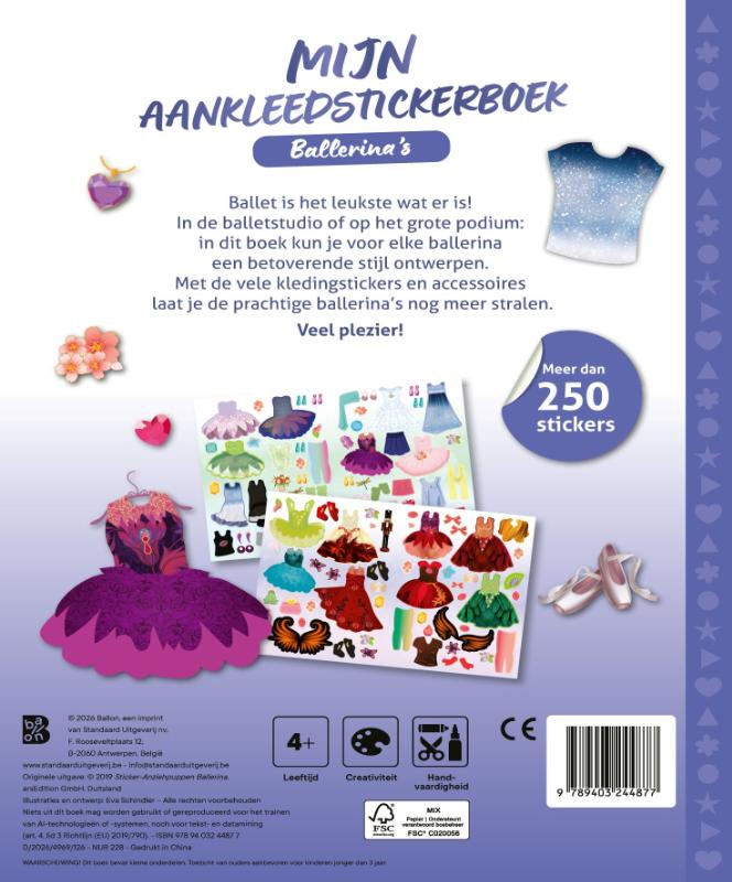 Achterkant van Mijn aankleedstickerboek: Ballerina's