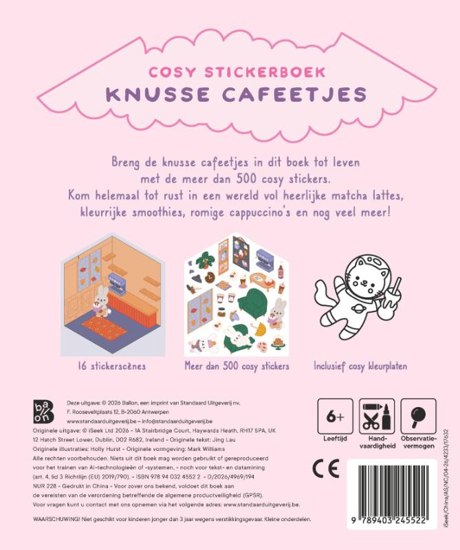 Achterkant van Cosy stickerboek: Knusse cafeetjes