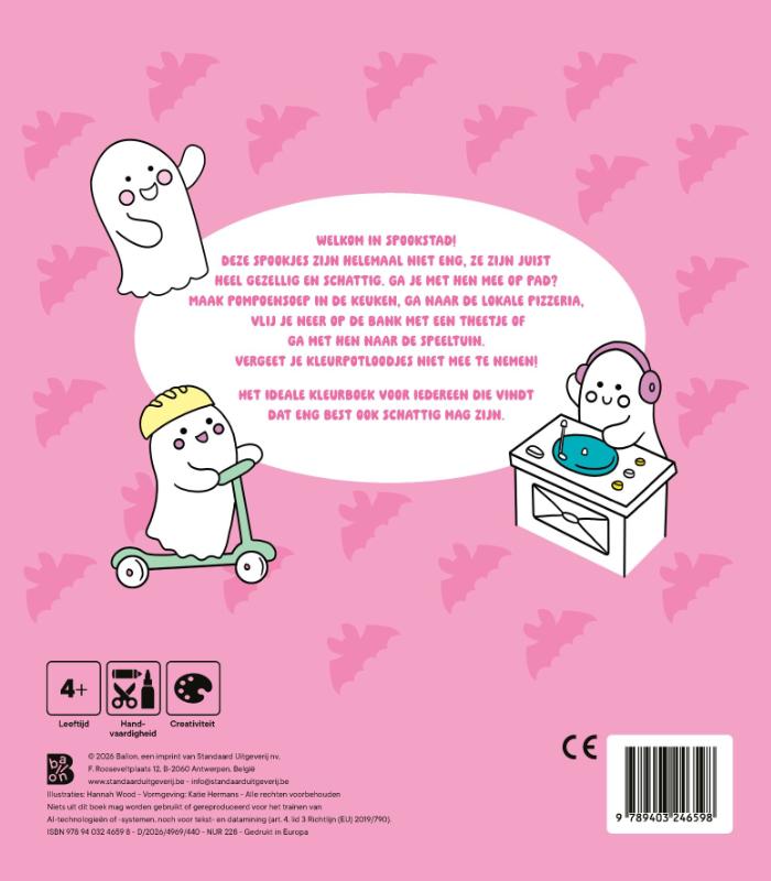 Achterkant van Cosy kleurboek: Schattige spookjes