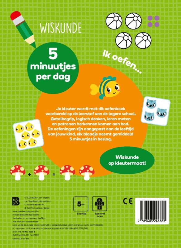 Achterkant van Ik oefen... 5 minuutjes per dag: wiskunde