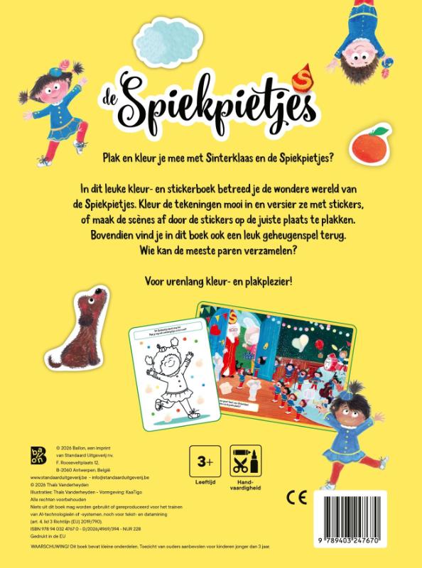 Achterkant van De Spiekpietjes: Plakken en kleuren