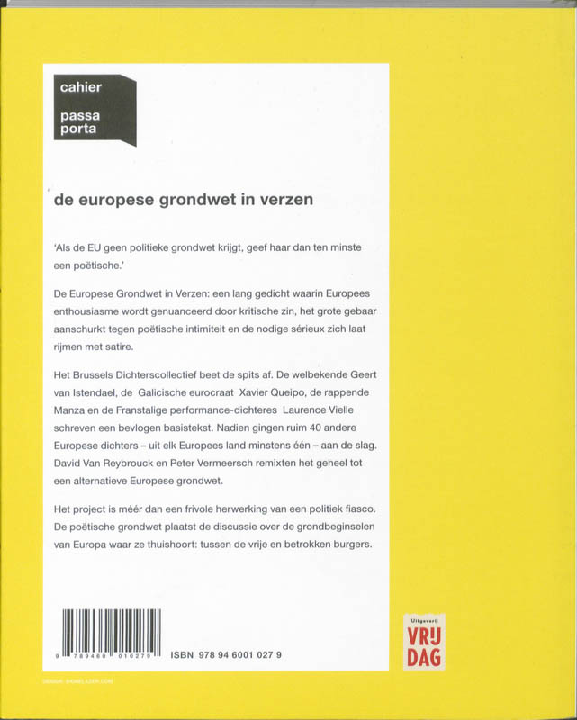Achterkant van De Europese grondwet in verzen