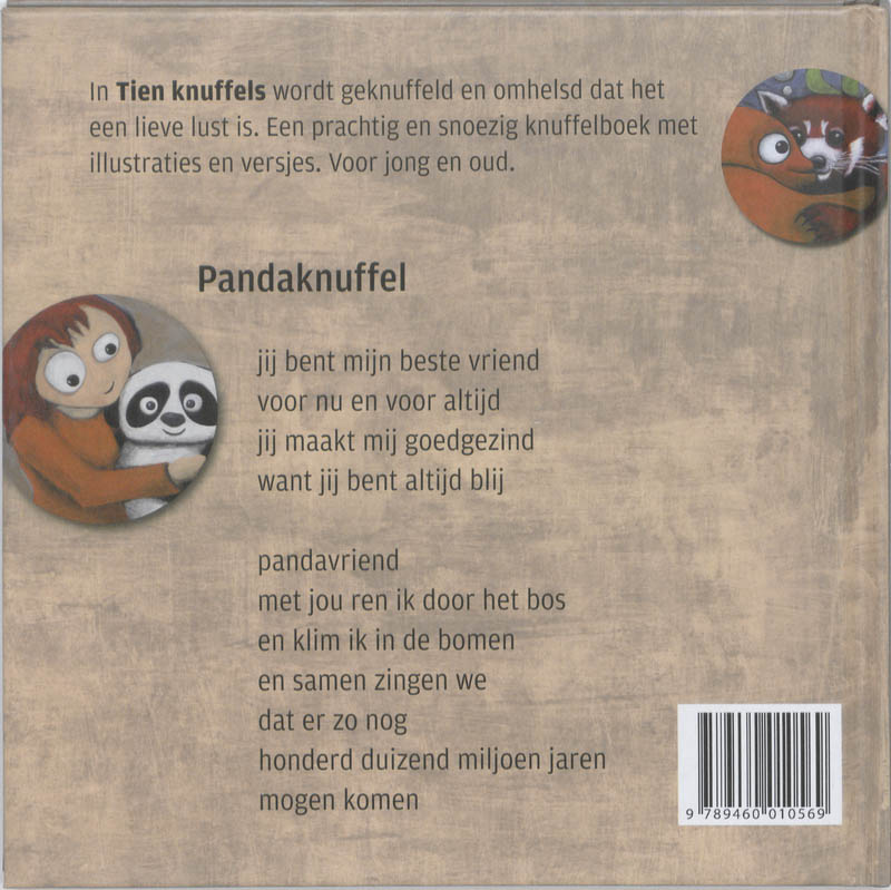 Achterkant van Tien knuffels