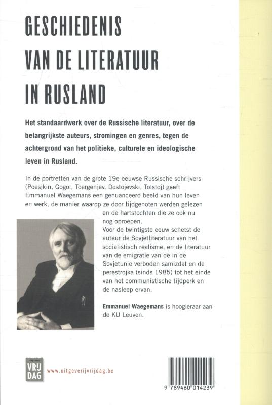 Achterkant van Geschiedenis van de literatuur in Rusland