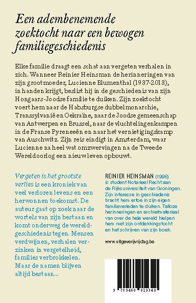 Achterkant van Vergeten is het grootste verlies