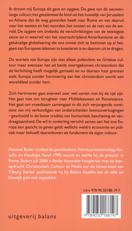 Achterkant van Ik droom mij Europa