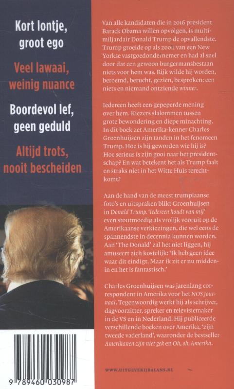 Achterkant van Donald Trump