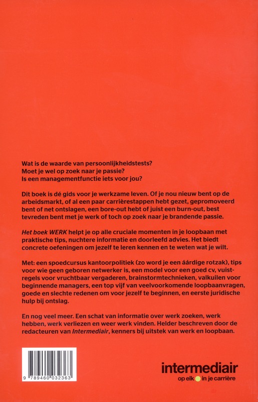 Achterkant van Het boek WERK