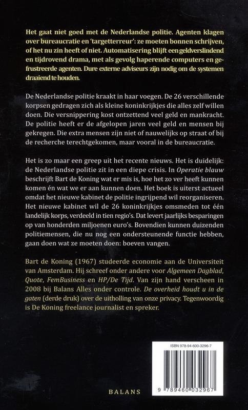 Achterkant van Operatie blauw