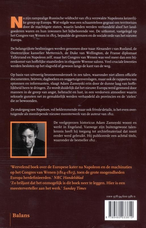 Achterkant van De ondergang van Napoleon